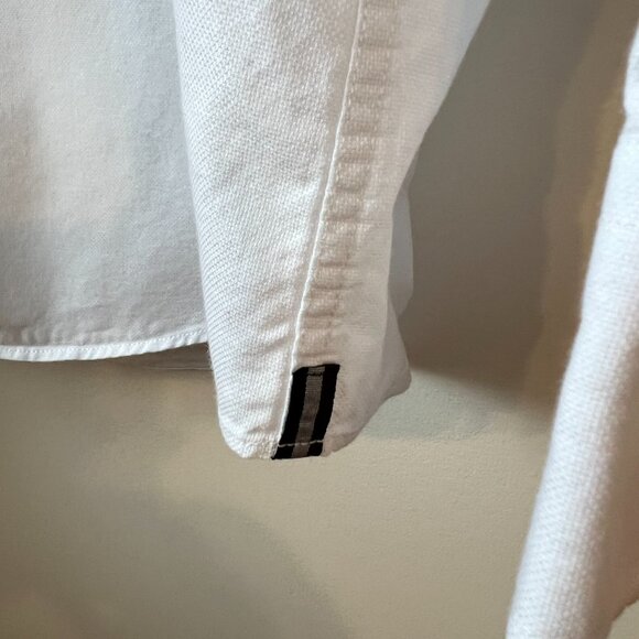 Black Brown1826 - White100% Cotton Shirt - Light Blue Trim & Elbow Patches (L) - Picture 6 of 14